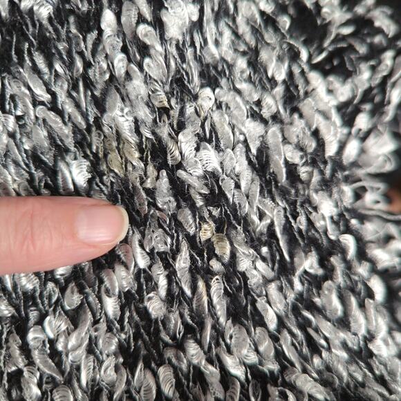John‎ Fashion Sweater Womens Large Black Speckled Cardigan Wool Blend - Picture 3 of 8